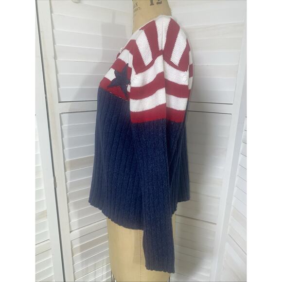 Vintage Tiara International American Flag Button Front Cardigan Sweater Women XL - Picture 6 of 10